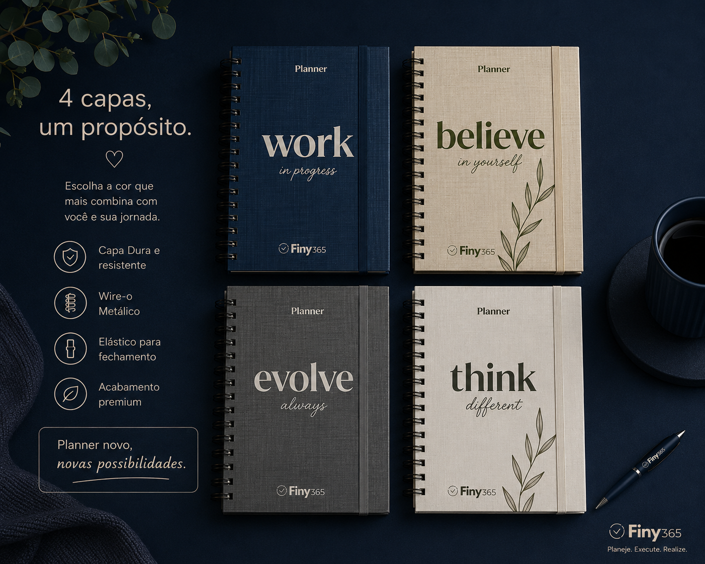 Planner físico + planilha financeira Finy365